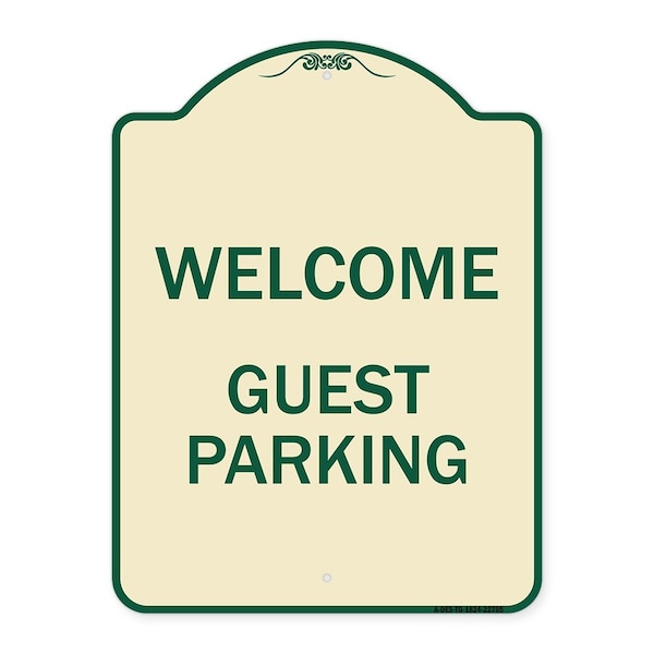 Signmission Welcome Guest Parking Heavy-Gauge Aluminum Architectural Sign, 24" x 18", TG-1824-22705 A-DES-TG-1824-22705 - main